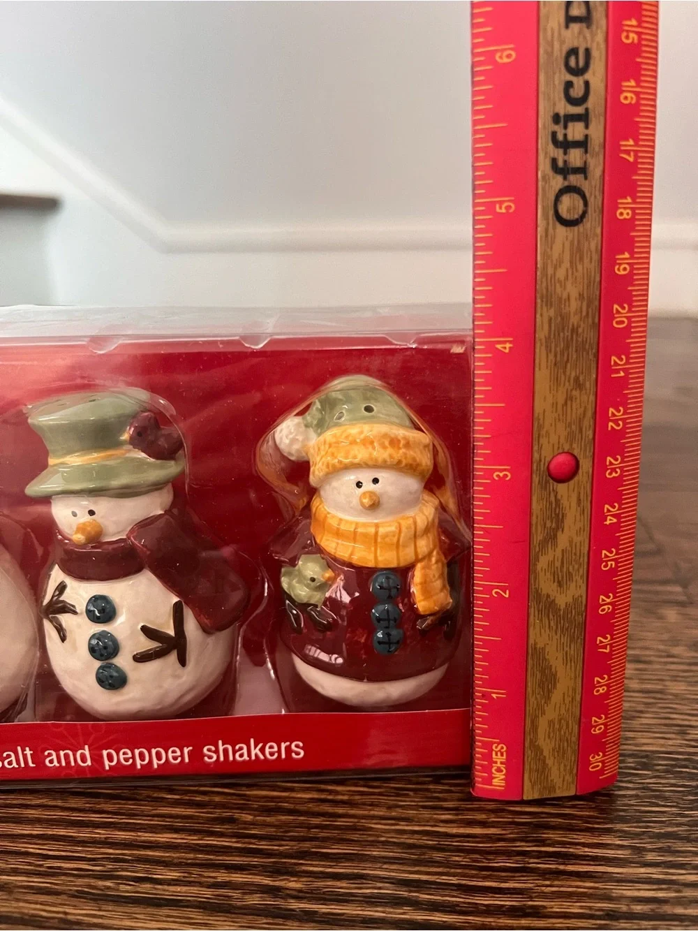 Kohl's Ceramic Snowman Salt & Pepper Shaker Set - Red, Green, Cream